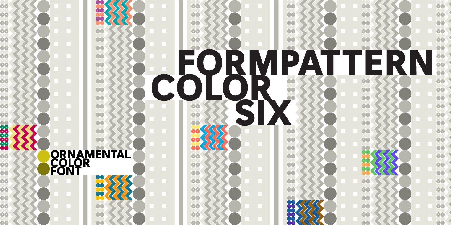 Ejemplo de fuente FormPattern Color Six Vintage